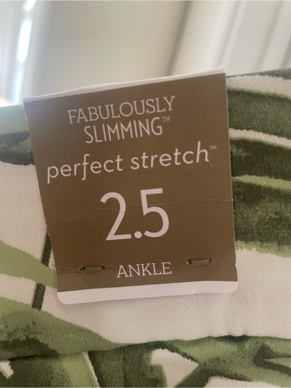 NWT Chico’s Green Palm Print Crop Pants - Picture 3 of 3